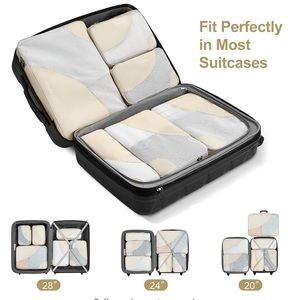 OlarHike 6 Piece Packing Cubes Set Cream